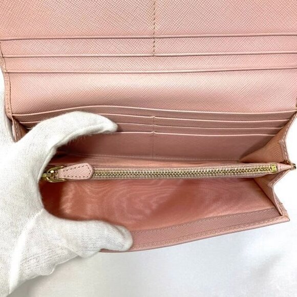 Prada Bifold Long Wallet Pink Fiocco 1 M1132 Wallet - Picture 7 of 10